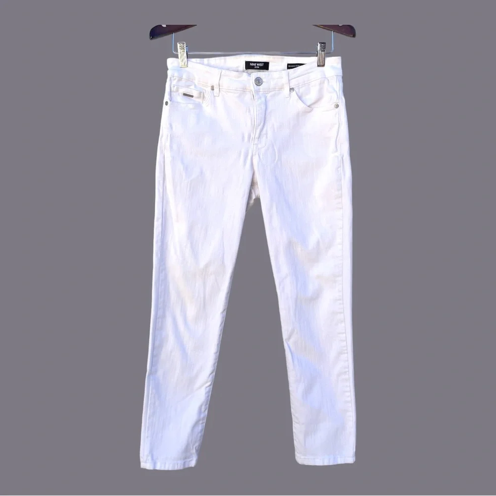 NINE WEST Women's Gramercy Skinny Ankle Length Jean White Size 6 - Picture 7 of 8